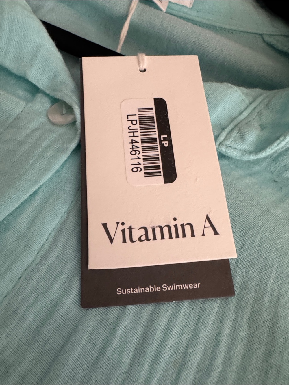 Vitamin A Playa Aqua Oversized Gauze Beach Coverup Shirt Large NWT - Picture 4 of 14